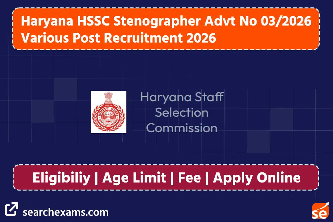 Haryana HSSC Stenographer Group C Online Form 2026 for 1952 Post